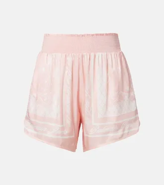 Balmain Printed satin shorts