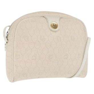 Dior Pre-owned Cross Body Bags, female, White, Size: ONE SIZE Pre-owned Vintage Honeycomb Canvas Shoulder Bag
