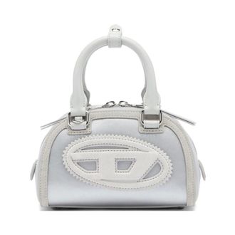 Diesel Tassen, Dames, Grijs, ONE Size, Leer, 1DR Dome Mini Bowling Bag