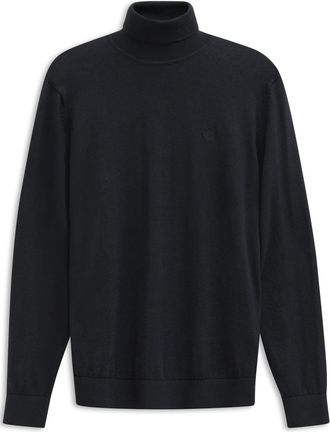 Bugatti Rollkragenpullover BUGATTI Regular Fit, Herren, Gr. 3XL, blau (390, marine), Strick, 95% Baumwolle, 5% Kaschmir, unifarben, regular fit, ohne Ausschni