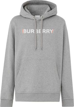 Burberry Grey Logo Printed Hoodie Stylish Comfort