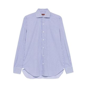Barba Heren, Overhemden, Blauw, Maat: M Katoen
