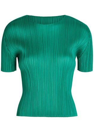 Pleats Please Issey Miyake Pleated Woven top - Green - 3