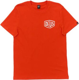Deus Venice Address Tee in Tangerine Tango - Heren - T-shirts - Oranje - S - Katoen - Tops