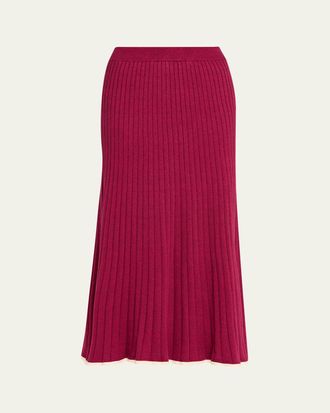 Anna Quan Felicia Rib-Knit Midi Skirt