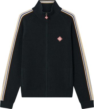 Casablanca Cafe Culture Track Jacket - Heren - Vesten met rits - Blauw - L - Katoen - Hoodies & sweatvesten