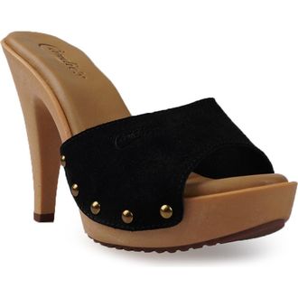 Candie's Viviana Platform Sandal in Black Suede at Nordstrom, Size 11