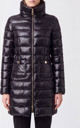Herno Piumino lungo in nylon idrorepellente con collo alto e vestibilit&agrave; slim