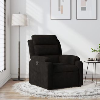 vidaXL Sill&oacute;n Reclinable De Terciopelo Negro Vidaxl