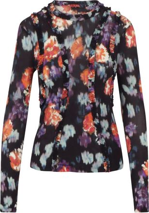 Ulla Johnson Tops, Dames, Veelkleurig, M, Bloes met bloemenprint en ruches