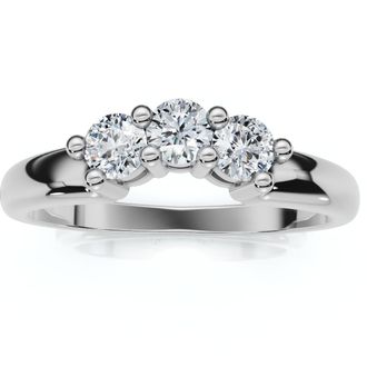 Pompeii3 Curved Womens Diamond Wedding Ring 14k Gold Lab Grown