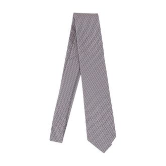 Ferragamo Silk Tie with Geometric Pattern - male - Ferragamo - Ties - Multicolor - ONE SIZE - Accessories