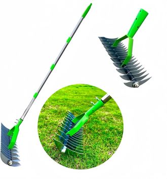 No Brand Rastrillo De Ca&ntilde;a, Rastrillo De C&eacute;sped De 55 Pulgadas Para Eliminar Hierba Muerta, Rastrillo De Metal De Acero Resistente De 13 Pulgadas De Ancho Con 