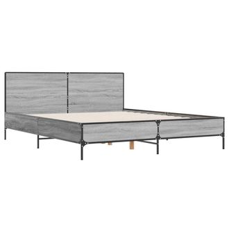 Berkfield Home Durable Bed Frame without Mattress Grey Sonoma 120x200 cm | Size: Small Double
