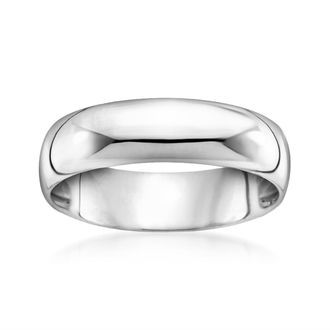 Ross-Simons Mens 6mm 14kt White Gold Wedding Ring
