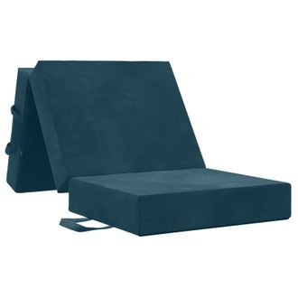 vidaXL Sof&aacute; Cama Plegable 75 X 63 X 45 Cm Azul Vidaxl