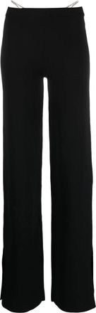 GCDS crystal-thong flared trousers - women - Polyamide - M - Black