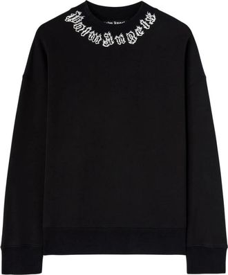 Palm Angels Sweater met Logo Print - Heren - Sweatshirts - Zwart - M - Katoen - Hoodies & sweatvesten