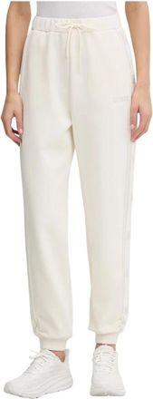 Guess Jogger Trainingsbroeken met Logo op de Tailleband - Dames - Sweatpants - Beige - XS - Polyester - Broeken