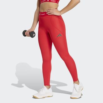 adidas Trainingstights ADIDAS PERFORMANCE TECHFIT WORKOUT COLOR BLOCK 7/8 LEGGINGS, Damen, Gr. XL, N-Gr, better scarlet, team dunkelgr&uuml;n, Obermaterial: 73% P