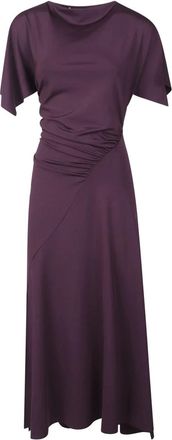 Victoria Beckham Kleedjes, Dames, Paars, S, Cap Sleeve Jurk
