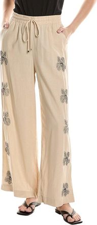 NVLT Nvlt Embroidered Linen-Blend Pant