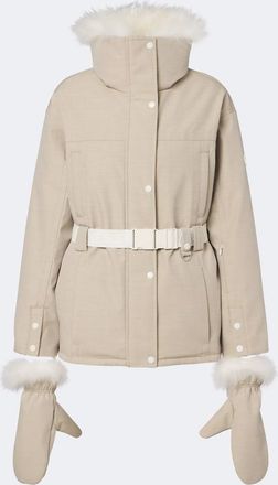Yves Salomon Belted shearling-trimmed ski jacket