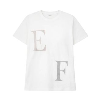 Elisabetta Franchi T-Shirts, female, White, Size: XL T-Shirt with Front Lettering