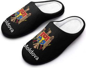 Generic Coat of Arms of Moldova Funny Womens Cotton Slippers Shoes Novelty Soft Non-Slip Sole Home Shoe