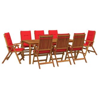 vidaXL Conjunto De Comedor De Jard&iacute;n De 9 Piezas Natural Vidaxl