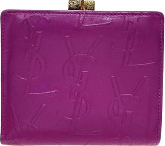 Saint Laurent Pre-owned Wallets, female, Purple, Size: ONE SIZE Pre-owned Leather Wallet
