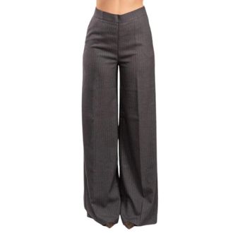 LuckyLu Broeken, Dames, Grijs, 2Xs, Wijde Broek