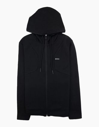 HUGO BOSS Mens Hugo Boss Hd Logo Print Zip Up Hoodie Black 001 - Size: 38