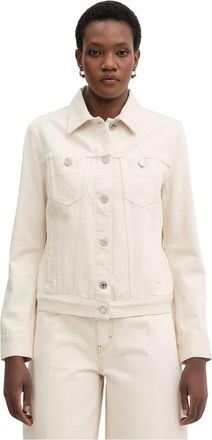 Trussardi Slim-fit spijkerjack van katoen - Dames - Spijkerjassen - Beige - S - Katoen - Jassen