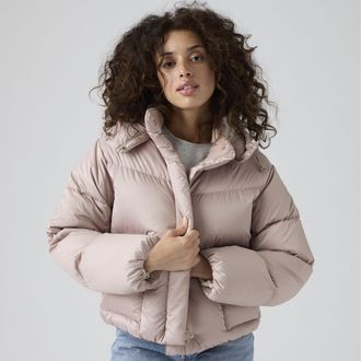 Levi's Western Bubble Shortie Jacket - Womens - L - Red