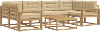 vidaXL Conjunto De Sof&aacute;s De Exterior 5 Uds. Y Beige Vidaxl