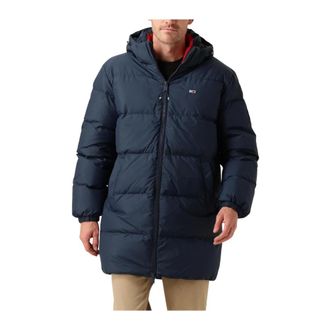 Tommy Jeans Jassen, Heren, Blauw, L, Polyester, Essential Down Parka voor Heren