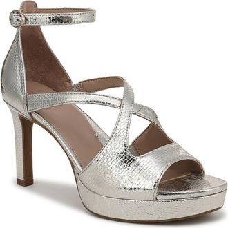 Naturalizer Alicia Platform Sandal in Silver Sand Faux Leather at Nordstrom Rack, Size 7