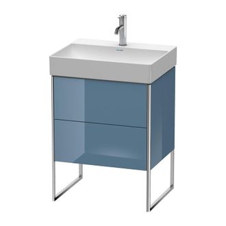 Duravit Duravit Xsquare Mueble De Pie 58,4 X 46,0 Cm,2 Cajones, Para Lavabo Durasquare 235360, Color (frente/cuerpo): Laca De Alto Brillo Stone Blue - Xs44420