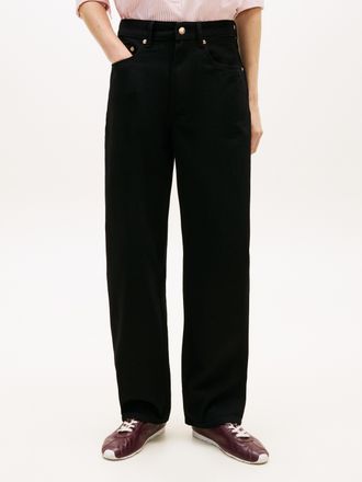 Tommy Hilfiger 5-Pocket-Jeans TOMMY HILFIGER DNM BARREL RW, Damen, Gr. 26, L&auml;nge 32, schwarz, Denim/Jeans, Obermaterial: 100% Baumwolle, Abriebeffekte, bequem kn&ouml;che