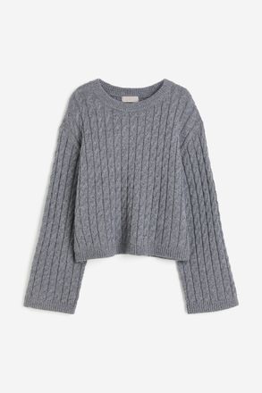 H&M Pullover mit Zopfmuster - Grau