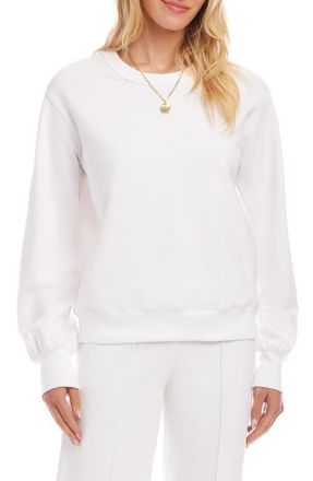 Karen Kane Rib Trim Sweatshirt in White at Nordstrom, Size X-Small