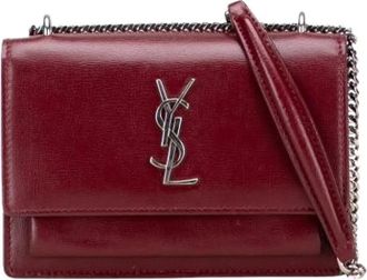 Saint Laurent Pre-owned Sunset Chain Wallet - Dames - Vintage Schoudertas - Rood - ONE Size - Leer - Vintage