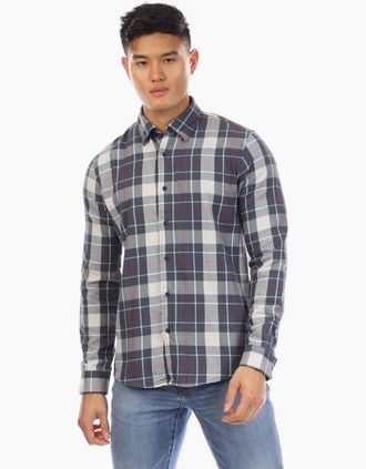 Peter Werth Mens Collared Neck Long Sleeve Regular Fit Shirt - Multi - Size: Regular/36