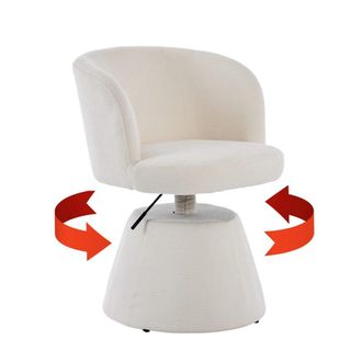 Urban Meuble Silla de comedor giratoria 360&deg; en tela chenilla beige
