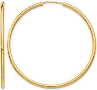 Diamond2Deal 10k Yellow Gold Round Endless Hoop Earrings 2.31g