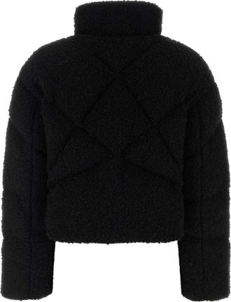 Khrisjoy Womens Short Down Jacket Black Acrylic Polyester Cotton