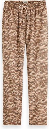 Scotch & Soda Mid Rise Elastische Straight Broek - Dames - Straight fit broeken - Bruin - XS - Broeken