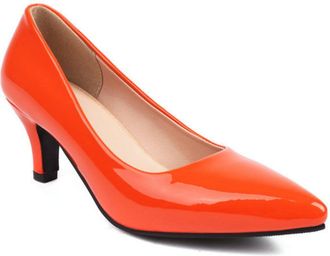 Generic Womens Pointed-Toe Court Shoes Stiletto Heel Wedding Party Pumps Spring Autumn Work & Daily Heels 6CM,Orange,5.5 UK