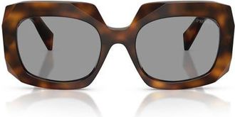 Prada 55mm Square Sunglasses in Juniper Tortoise /Grey at Nordstrom